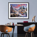 Christmas Village Diamond Painting Kit – Full Drill Winter Snow Town Art JM3030
