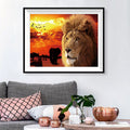 African Lion King Sunset Diamond Painting Kit – Full Drill Epic Wildlife Art JX61
