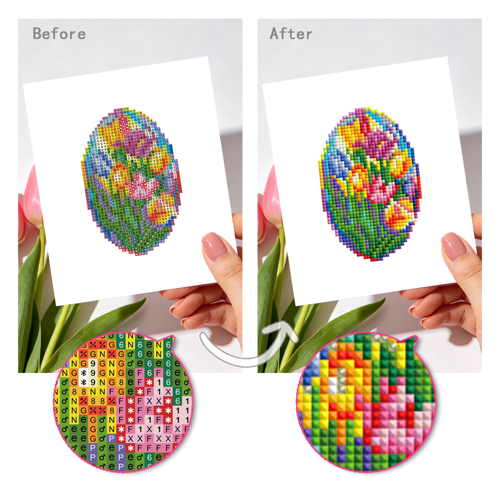 Mini Diamond Painting Kit - Full Drill Flowers On The Windowsill 12pcs