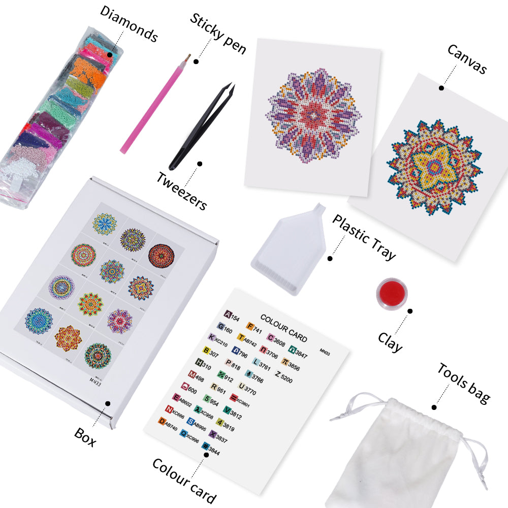 Mini Diamond Painting Kit - Full Drill Flowers On The Windowsill 12pcs