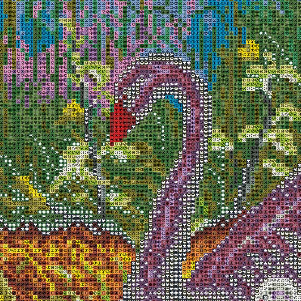 Swan Family Diamond Painting Kit – Purple Swans & Cygnet in Blooming Garden Pond JX92