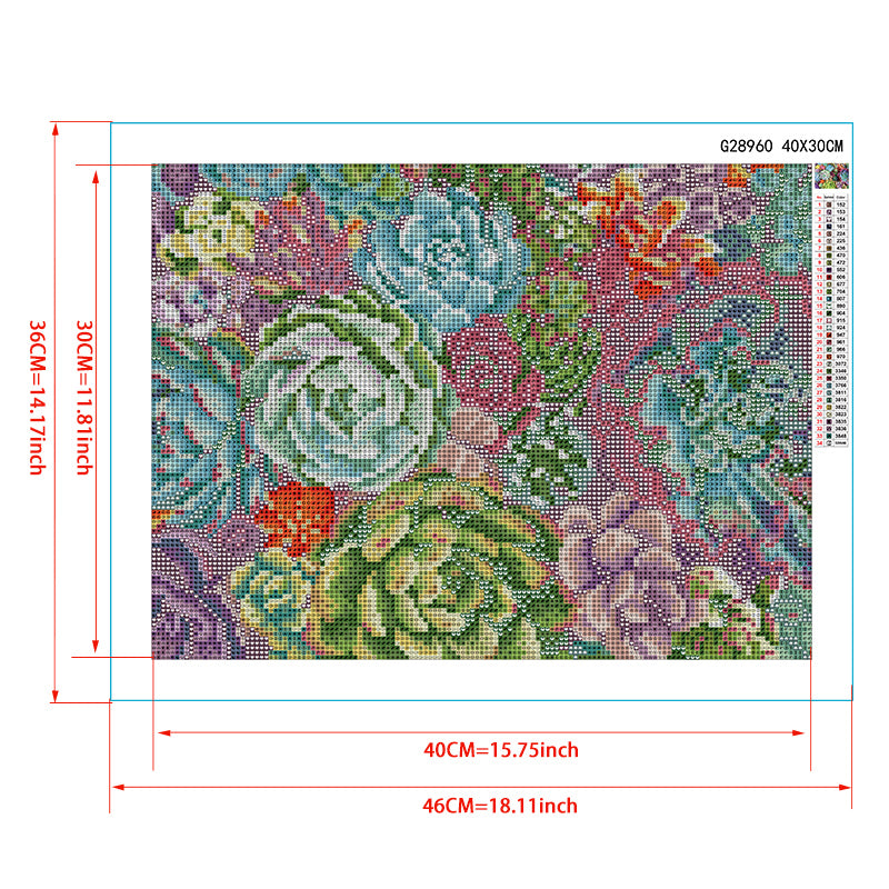 Colorful Succulents Diamond Painting Kit – Full Drill Vibrant Botanical Art G28960