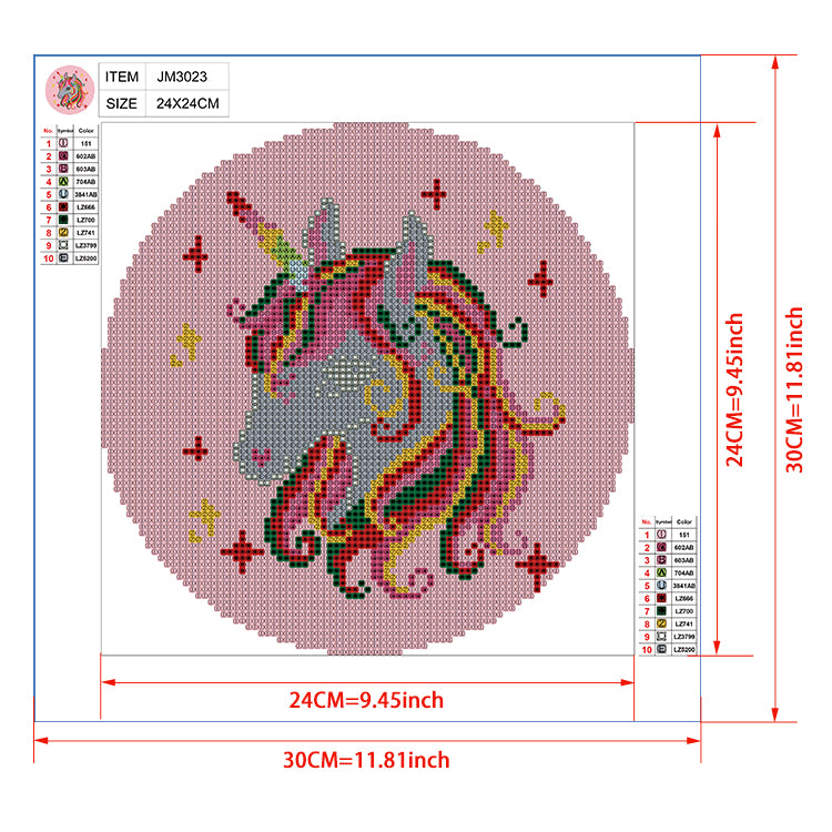 Christmas Unicorn Diamond Painting Kit – Cute Holiday Full Drill Round Art JM3023