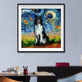 Dog Starry Night Diamond Painting Kit – Van Gogh Style Full Drill Art JM3032