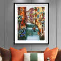 Venice Canal Diamond Painting Kit – Gondola & Colorful Waterway Street Scene JX129