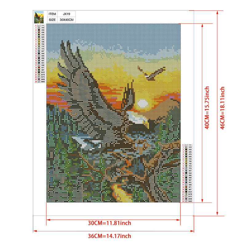 Eagle Guarding Nest at Sunrise Diamond Painting Kit – Full Drill Epic Wildlife Art JX19