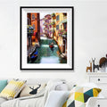 Venice Canal Gondola Diamond Painting Kit – Gondolier on Emerald Waterway with Colorful Palazzos & Stone Bridge JX90