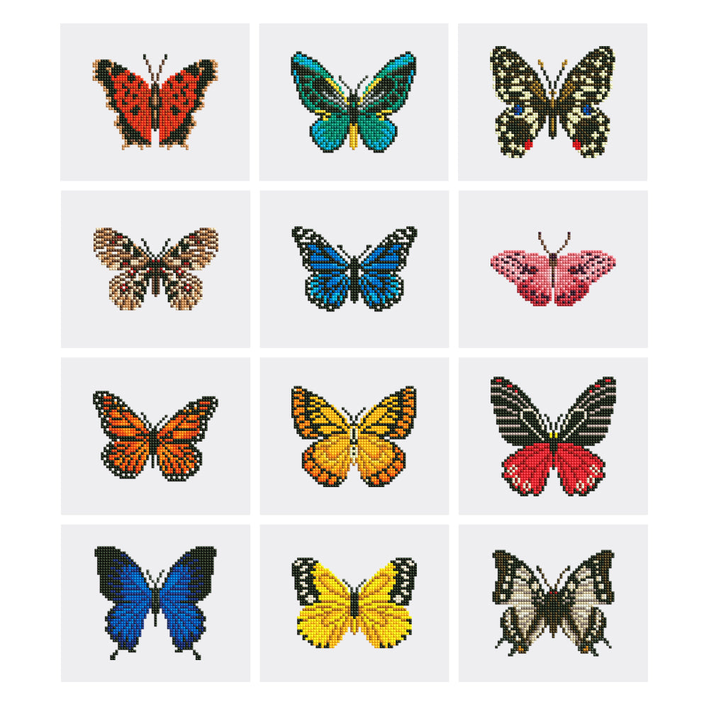 Mini Diamond Painting Kit - Full Drill Butterfly 12pcs