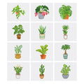 Mini Diamond Painting Kit - Full Drill Green Plants 12pcs