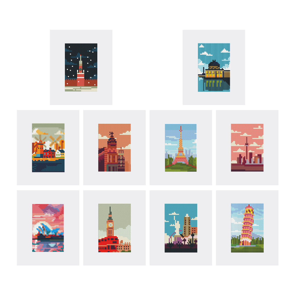 Mini Diamond Painting Kit - Full Drill Castle& Tower 10pcs