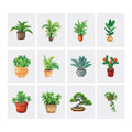 Mini Diamond Painting Kit - Full Drill Green Plants 12pcs