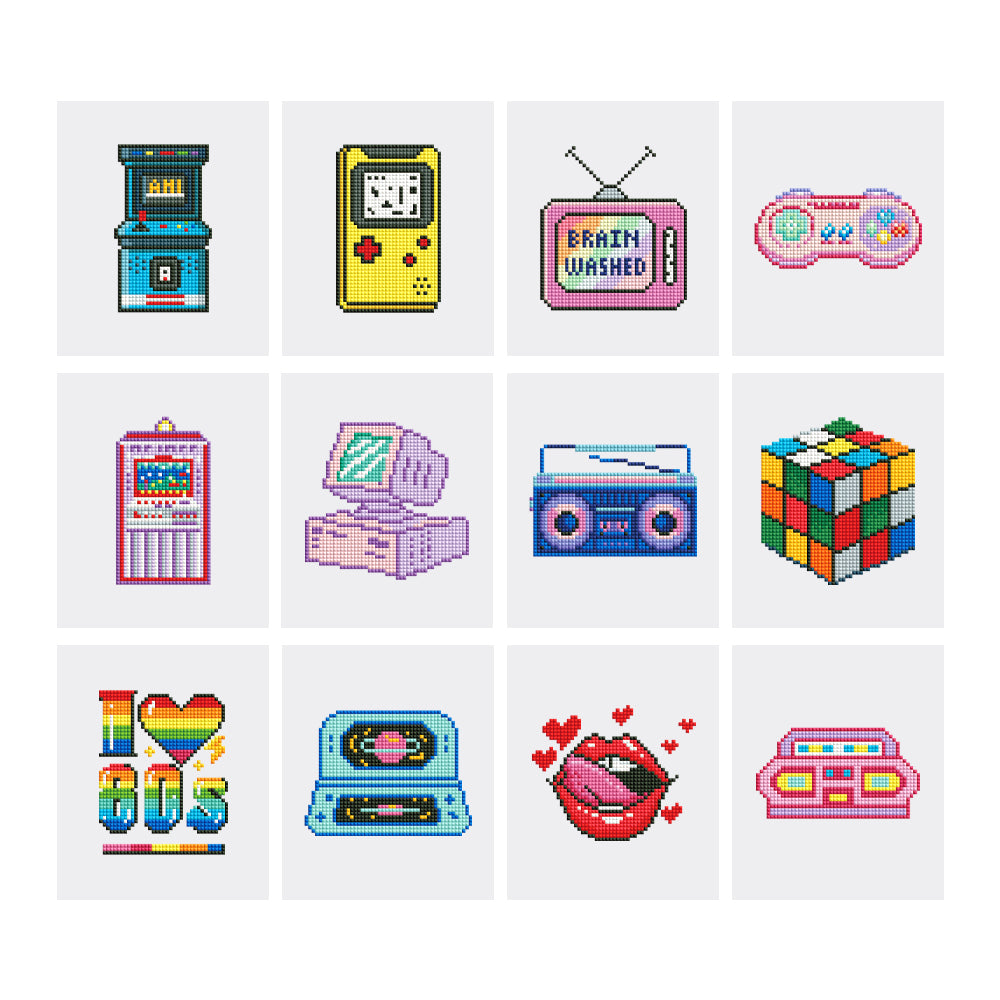 Mini Diamond Painting Kit - Full Drill Punk Theme 12pcs