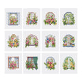 Mini Diamond Painting Kit - Full Drill Flowers On The Windowsill 12pcs