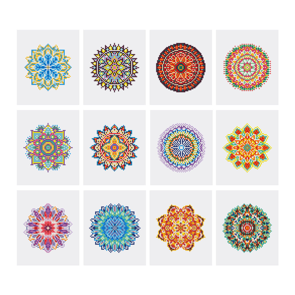 Mini Diamond Painting Kit - Full Drill Mandala 12pcs