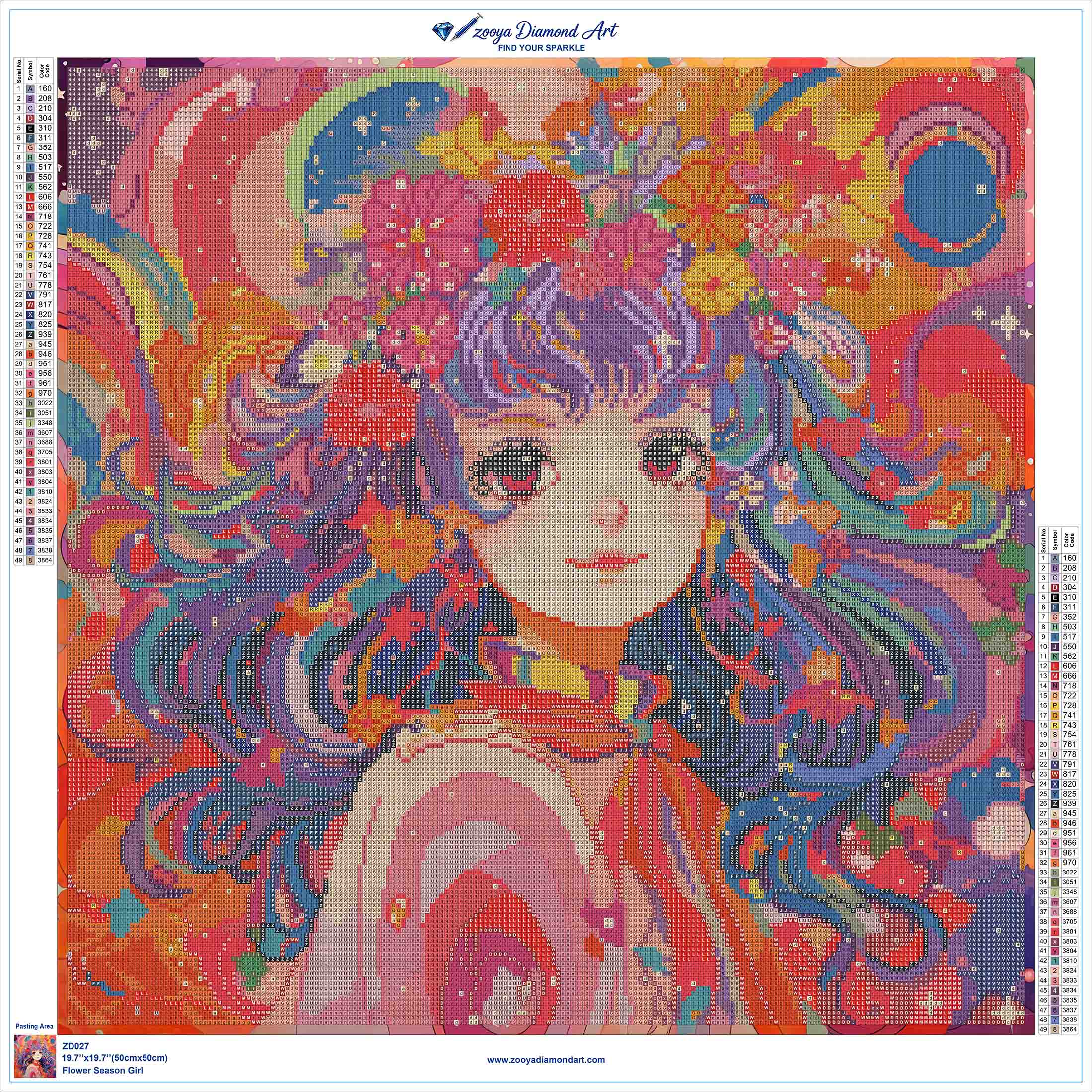 Dreamy Anime Girl Diamond Painting Kit – Colorful Fantasy Full Drill Art