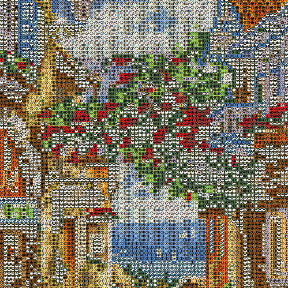 Southern European Alley Diamond Painting Kit – Golden Stone Lane with Sea View & Climbing Roses JX134