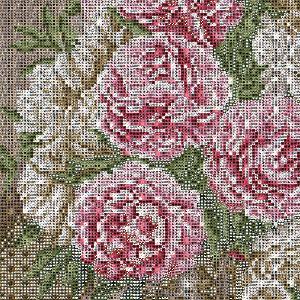 Classic Pink Rose Bouquet Diamond Painting Kit – Vintage Floral Still Life with White Roses & Ceramic Vase JX13