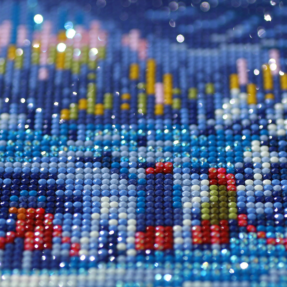 Aurora Christmas Night Diamond Painting Kit – Full Drill Winter Northern Lights Art JM3041