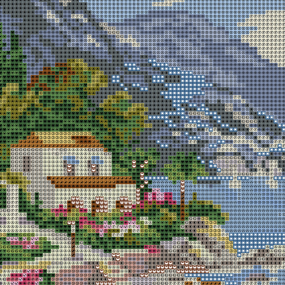 Mediterranean Bay Village Diamond Painting Kit – Coastal Villas, Rowboat & Snow-Capped Mountains with Pink Blooms JX108