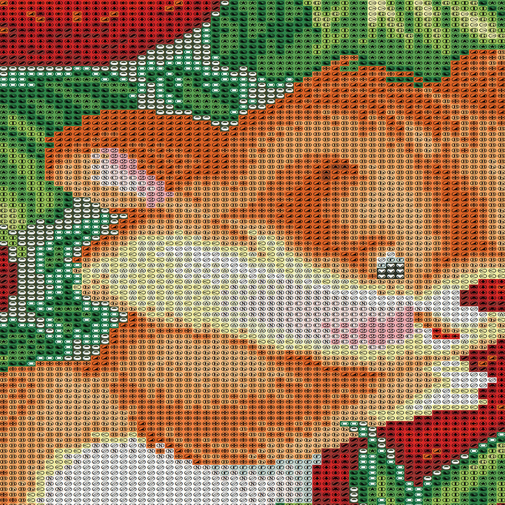 Squirrel & Strawberry Garden Diamond Painting Kit – Cute Orange Squirrel Nibbling Strawberry Among Ripe Berries & Blossoms JX158